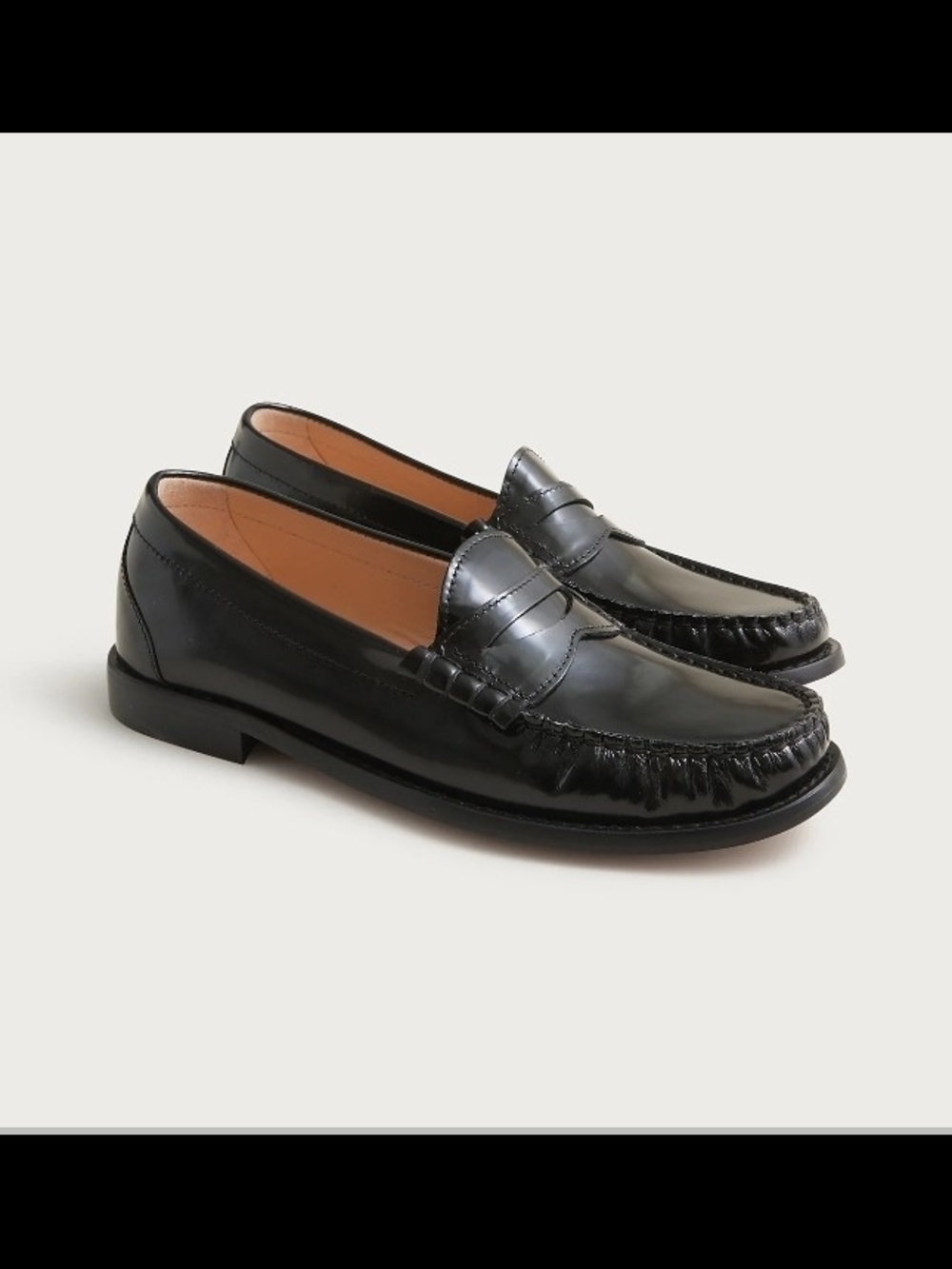 J. Crew | Winona Black Patent Leather Penny Loafers